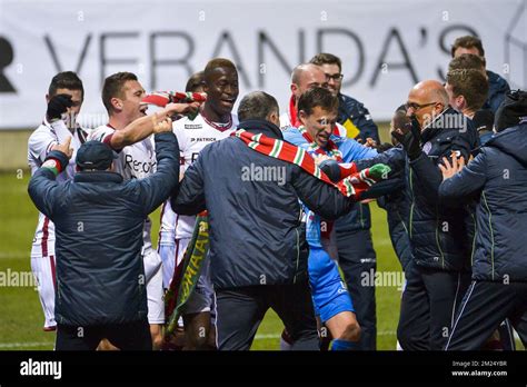 Essevee S Players Celebrate After Winning A Game Between KAS Eupen And