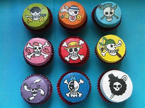 One Piece Anime Character Flag Cupcake One Piece Theme One Piece