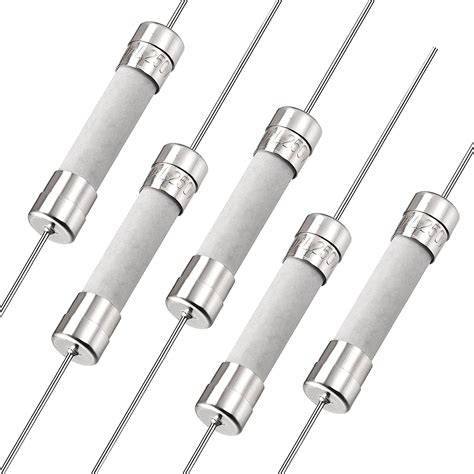 Uxcell Fast Blow Fuse Lead Wire Ceramic Fuses 6mm X 32mm 250v F10a 5pcs