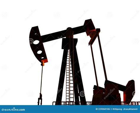 Crude Oil Pump Or Oil Rig Silhouette Royalty-Free Stock Image ...