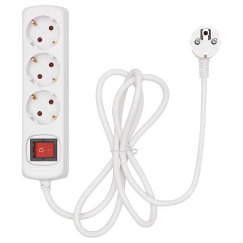 Koppla 3 Way Socket With Switch Earthed White Ikea