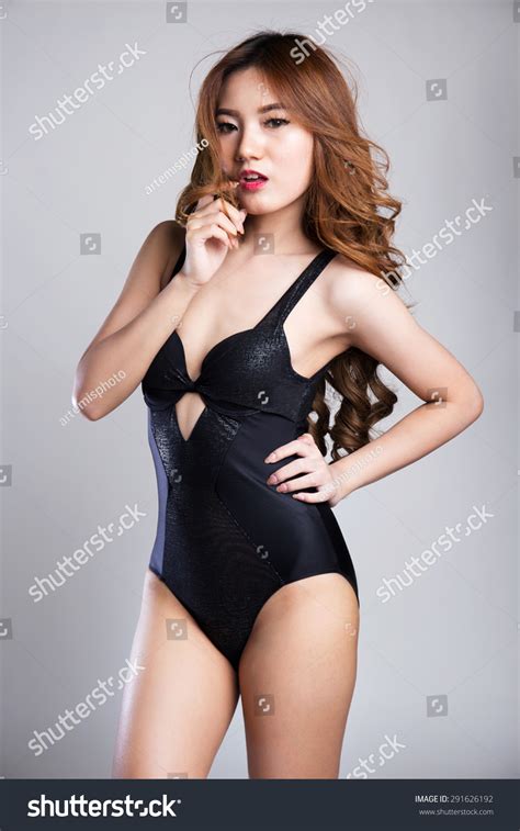 Sexy Asian Woman Lingerie Black One Stock Photo Edit Now 291626192