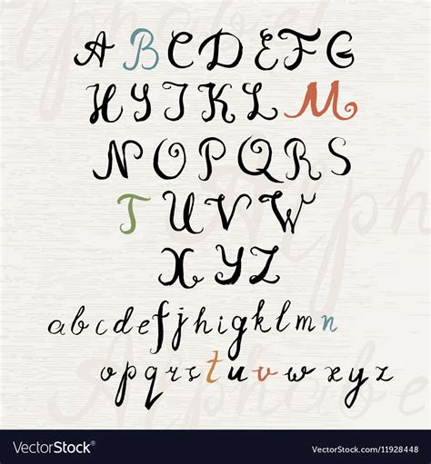 Handwritten Brush Style Calligraphy Font Vector Image