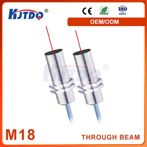 M18 IP67 Waterproof NPN PNP NO NC Sn 30m Through Beam Reflection Laser