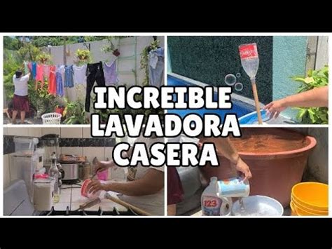 Lavando Con Lavadora Casera Como Hacer Una Lavadora De Botella Youtube