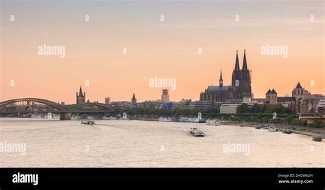 Cologne Skyline at nighttime Stock Photo - Alamy