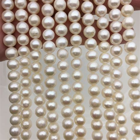 Gray Pearls Near Round Loose Pearl Beads 6 7mm Freshwater Etsy