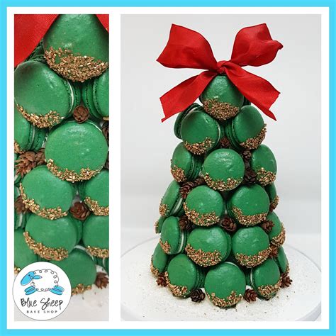Macaron Christmas Tree Tower Blue Sheep Bake Shop