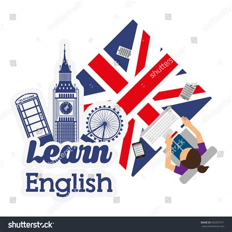 Learn English Design Vector Illustration Eps10 Stock Vector Royalty