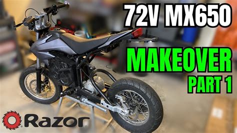 72v Razor Mx650 Street Bike Makeover Part 1 Youtube