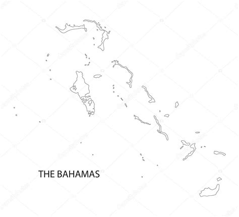 Vector Outline Of Bahamas Map Stock Vector By Chrupka