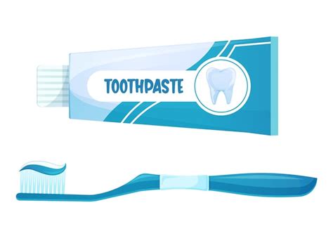 Premium Vector Tube Of Toothpaste And Toothbrush Oral Hygiene Medical