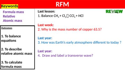 Relative Formula mass | Teaching Resources