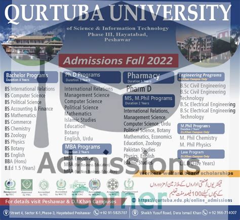 Qurtuba University Of Science And Information Technology Admissions