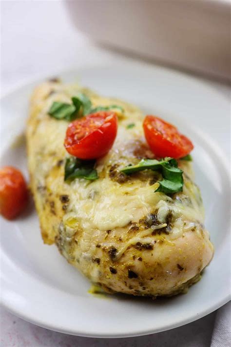 Cheesy Pesto Chicken Bake Recipe That Low Carb Life