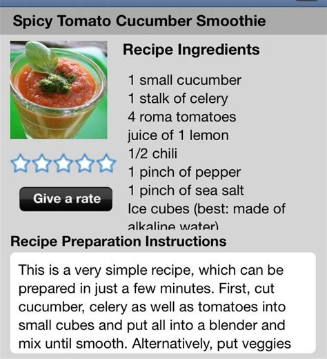 Spicey Tomato Cucumber Smoothie