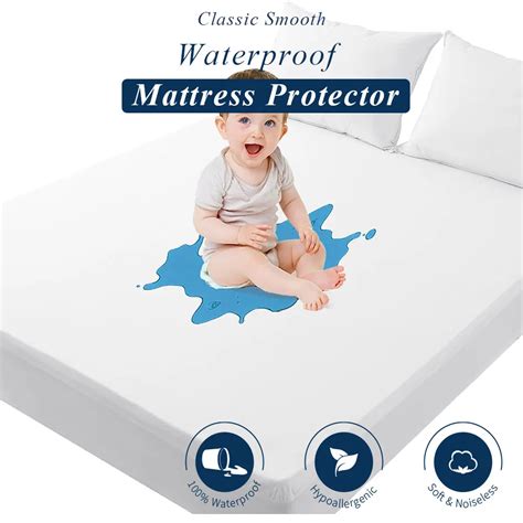 Waterproof Deep Pocket Bed Pad Cover Colch O Suave E Confort Vel Dispon