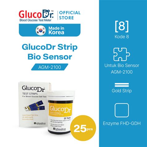 Jual GlucoDr Strip Tes 25 AGM 2100 Bio Sensor Strip Gula Darah AGM