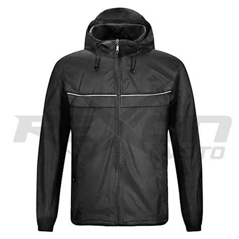 Mens Waterproof Hooded Rain Jacket Lightweight Packable Raincoat For