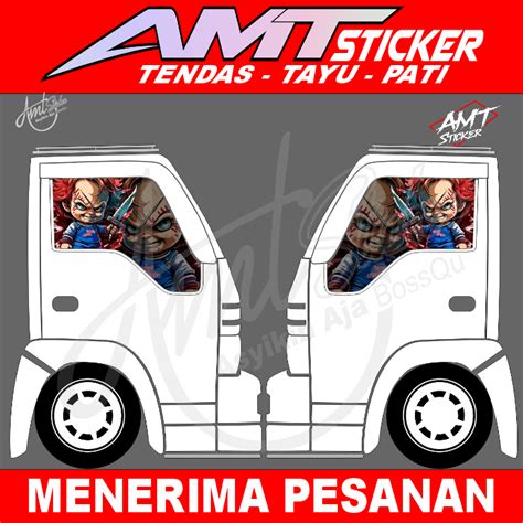 Jual One Way Kaca Samping Truk Elf Macan Stiker One Way Chucky