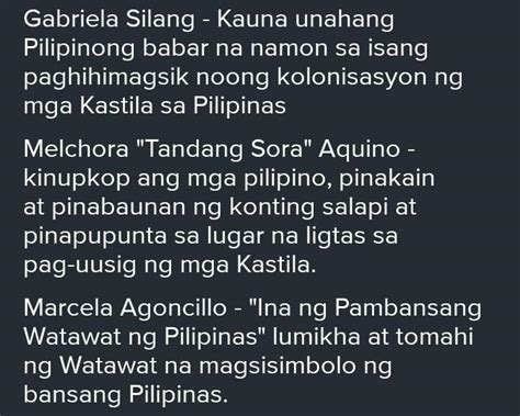 Sino Sino Ang Mga Kababaihang Bayani Sa Pilipinas Need Explanation