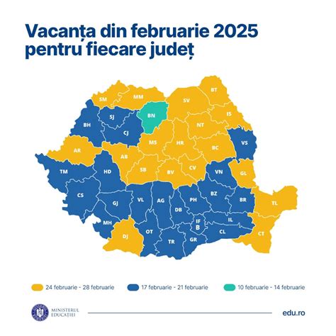 Harta vacanței școlare din februarie 2025 Iată pentru ce perioadă a