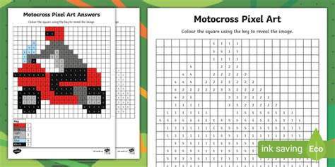 Free Motocross Pixel Art Template Lehrer Gemacht