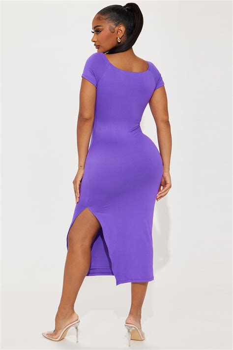 Gina Double Lined Midi Dress Purple Fashion Nova Dresses Fashion