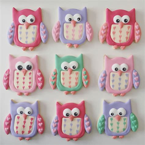 Lovely Owl Sugar Cookies With Royal Icing Royal Icing Cookies Owl