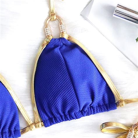 2020 Brazilian Triangle Beaded Bikini Ribbed Halter Swimwear With