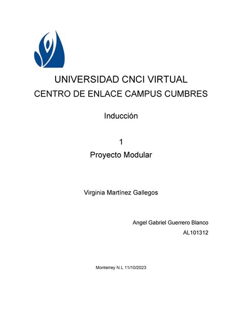 Proyecto Modular Ejercicio De Induccion UNIVERSIDAD CNCI VIRTUAL