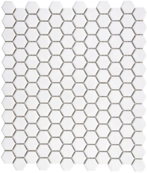 Hexagonal White Matt Mosaic Tile