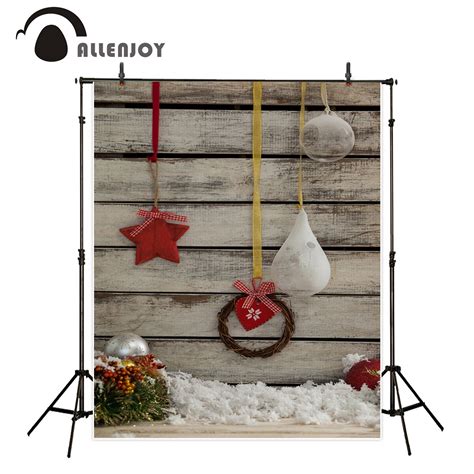 Allenjoy photographie fond noël bois décoration murale mignon neige