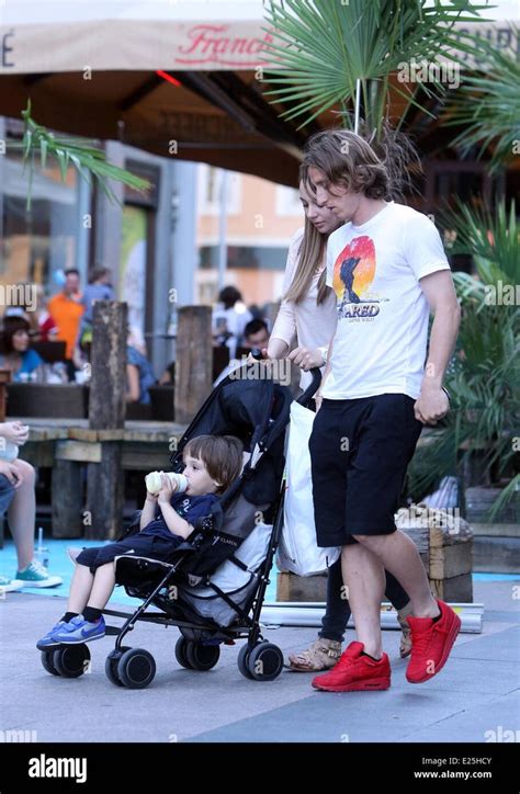 Real Madrid Football Player Luka Modric With His Wife Vanja And Son