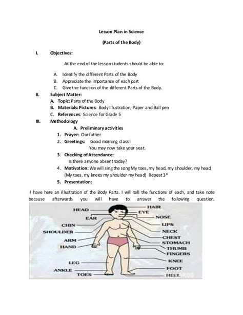 Detailed Lesson Plan About Science