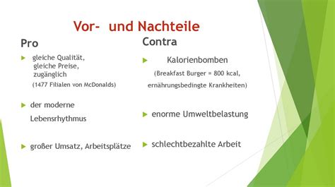 Fast Food Vor Und Nachteile Online Presentation