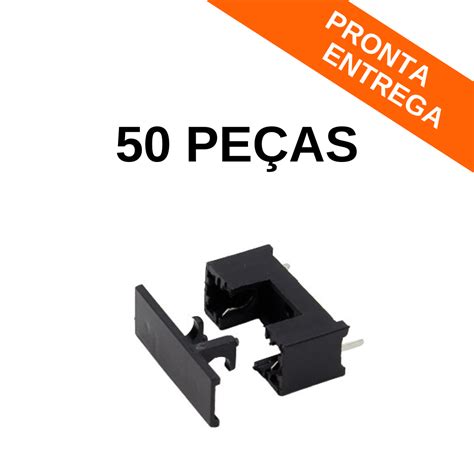 Kit 50 peças Suporte Porta Fusível de Vidro 5x20 AS 06 Suporte