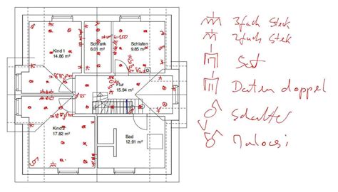 Elektroplan Einfamilienhaus Beispiel