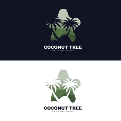 Coconut Tree Logo Ocean Tree Vector Design For Templates Product