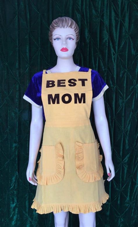 Apron Best Mom Apron Mothers Day Apron Mustard Cotton Etsy Uk