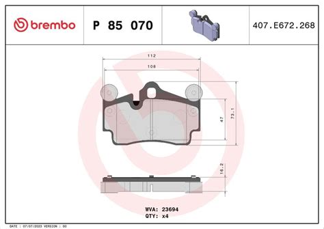 Brembo Brake Pad Set, disc brake PRIME LINE P85070 - Audi / Porsche
