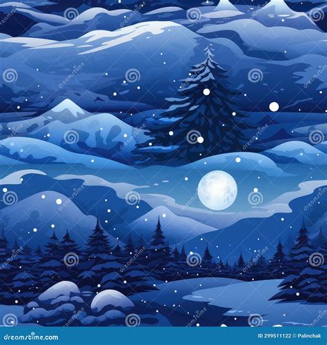 Seamless Background Of A Christmas Winter Wonderland Stock Illustration