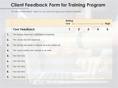 Client Feedback Form For Training Program | Presentation Graphics ...