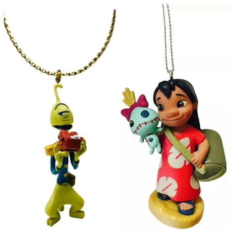 Pleakley & Lilo Hawaiian Girl Ornament Set PVC Figure Charm LILO