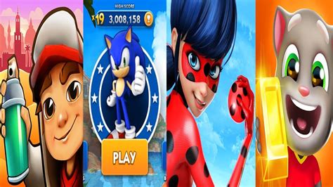 Subway Surfers 2018 Marrakesh VS Sonic Dash VS Miraculous Ladybug VS