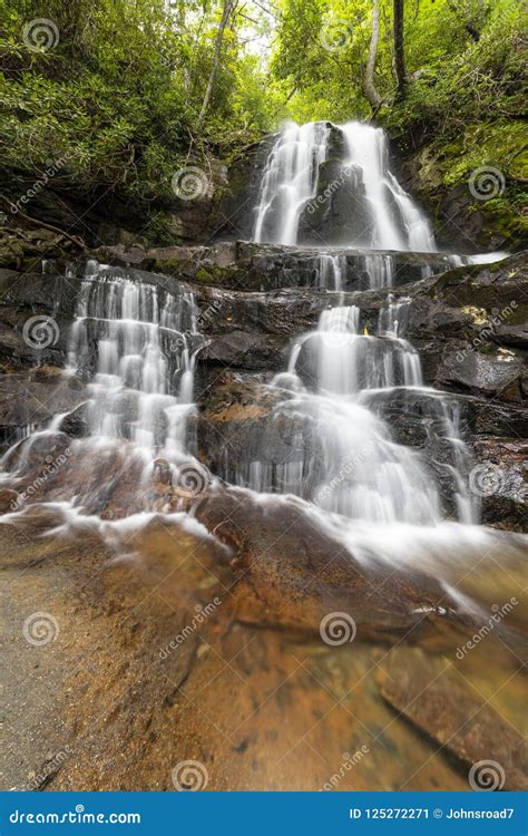 Laurel Falls Waterfall stock image. Image of falls, blurred - 125272271