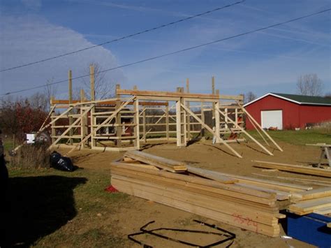 24 X 32 X 10 Steel Standard Barn Construction Michigan Burly Oak