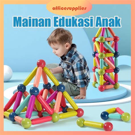 Jual Magnetic Stick Building Blocks Mainan Rakitan Anak Mainan Edukasi