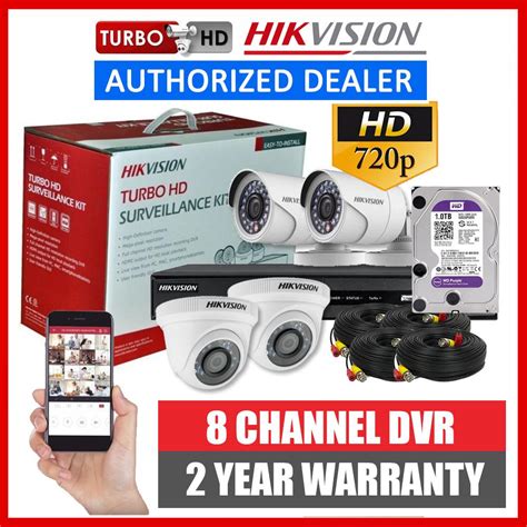 Hikvision 1MP 8CH 4 Camera Turbo HD CCTV Package DIY Kit With 1TB Hard