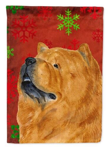 Chow Chow Red And Green Snowflakes Holiday Christmas House Flag House